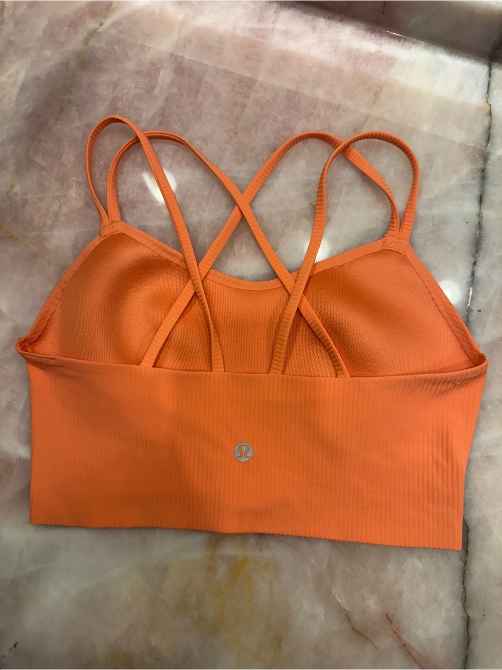 lululemon athletica Orange Strappy Cross-Back Sports Bra